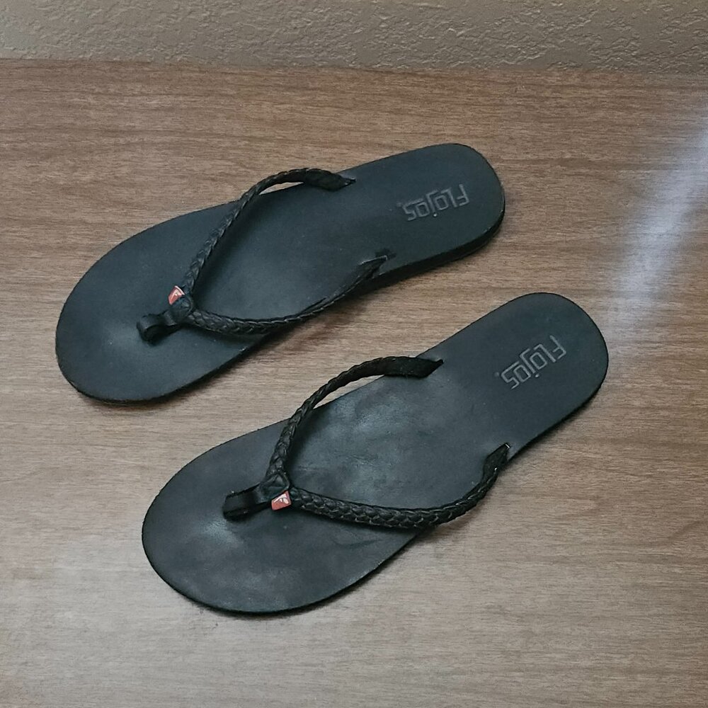 Flojo Sky Flip Flops Black Size 11